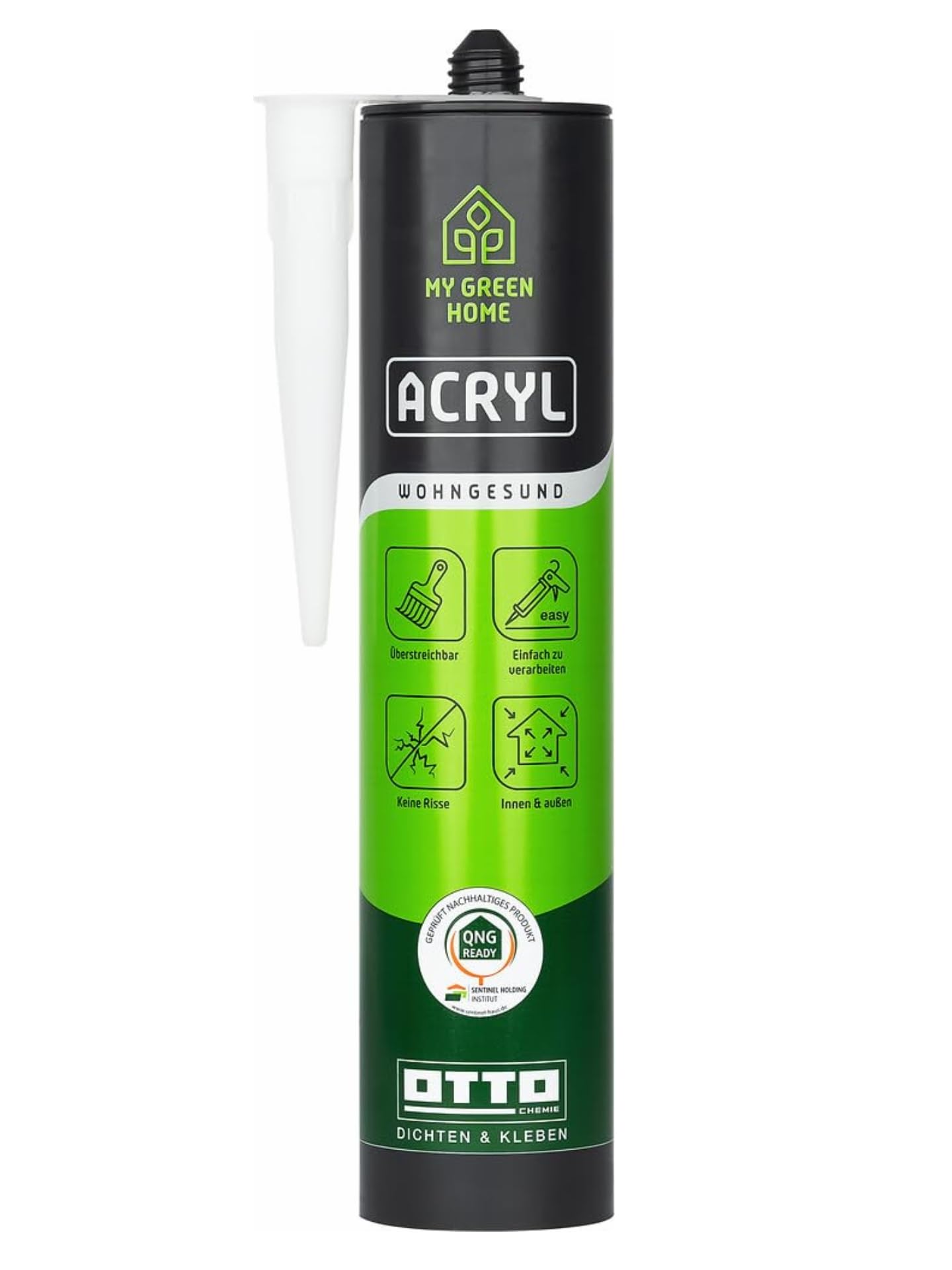 12 x MY Green Home Silicona Sanitaria Blanca 300 ml – Sellador elástico para baño, ducha, lavabo, inodoro, azulejos, piedra natural, interior y exterior