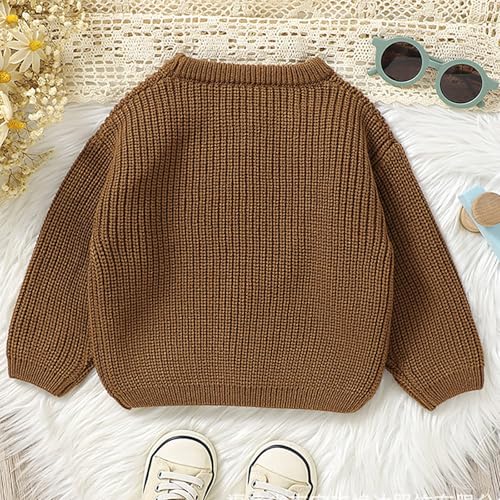 Newborn Baby Chunky Knitted Sweater Baby Boys Girls Crewneck Pumpkin Sweatshirt Halloween Pullover Fall Winter Clothes3