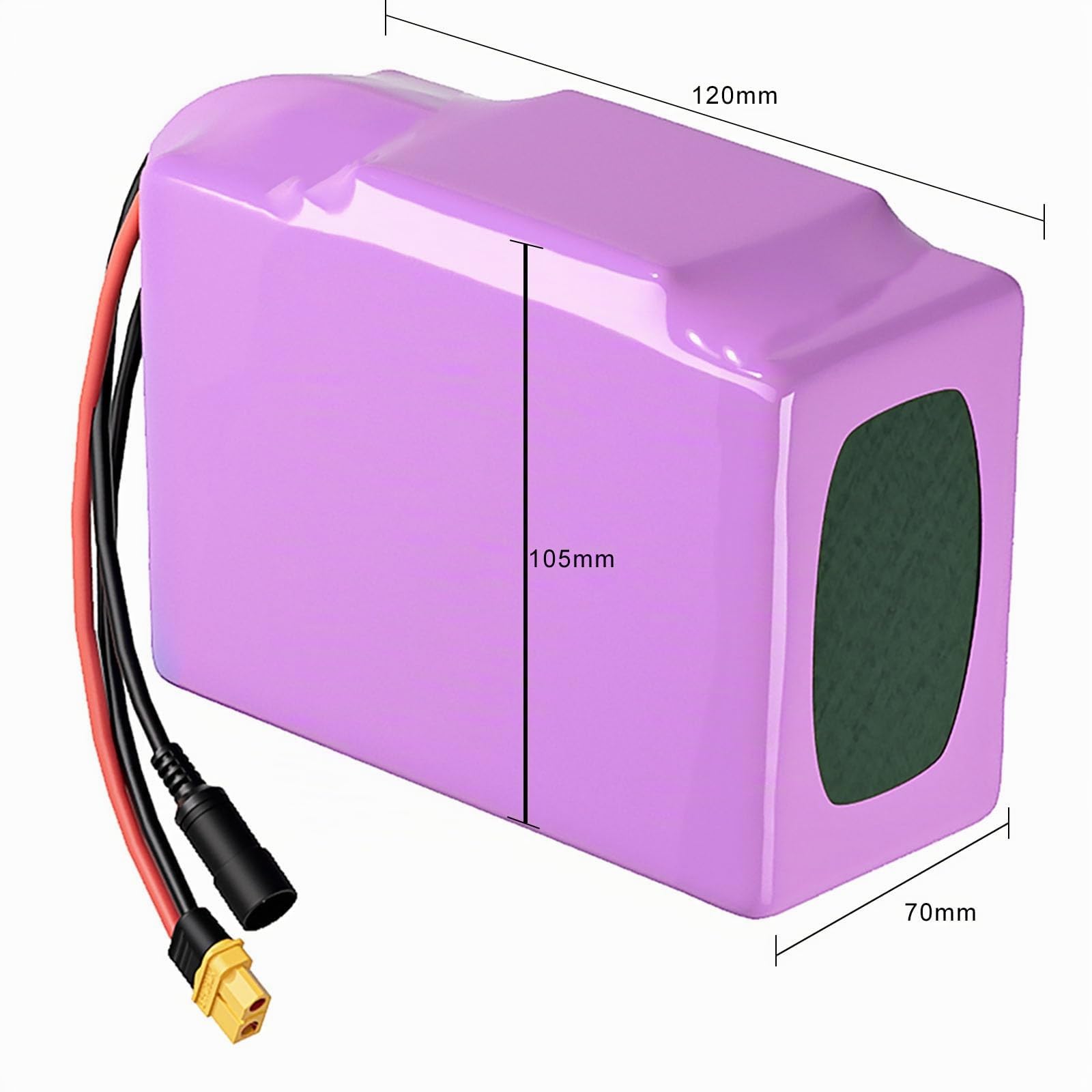 Avec chargeur 10,5 Ah 10S3P 36 V - Batterie pour vélo électrique - Li-Ion - Personnalisable - 120 x 105 x 70 mm