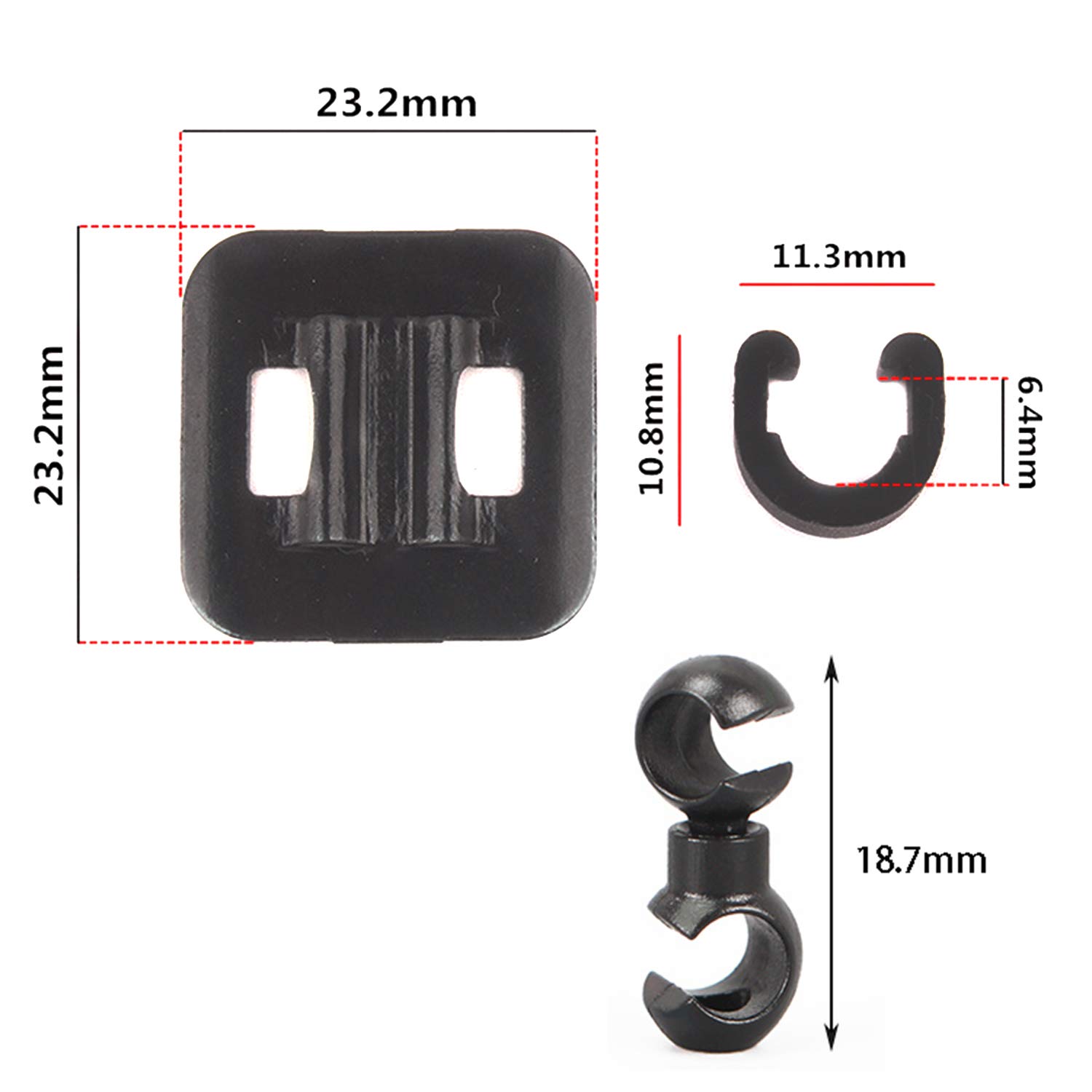 Zaky Fahrrad C-Clip Kabelführung Rotierende S-Haken Clips für MTB Road Mountainbike Guide (Golden) 18 Stücke