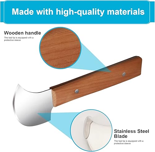 Miniatura 5 de Cuchillo basculante, equipo adaptativo con una mano, cuchillo Ulu, curvado para cortar alimentos en lata y cuenco, ideal para uso con una sola mano