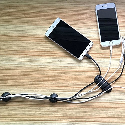 Multipurpose Black Cable Clips Viaky Cord Management System, For Organizing Cable Cords Home And Office, Self Adhesive Cord Holders Desk Cable Organizer #TOP5