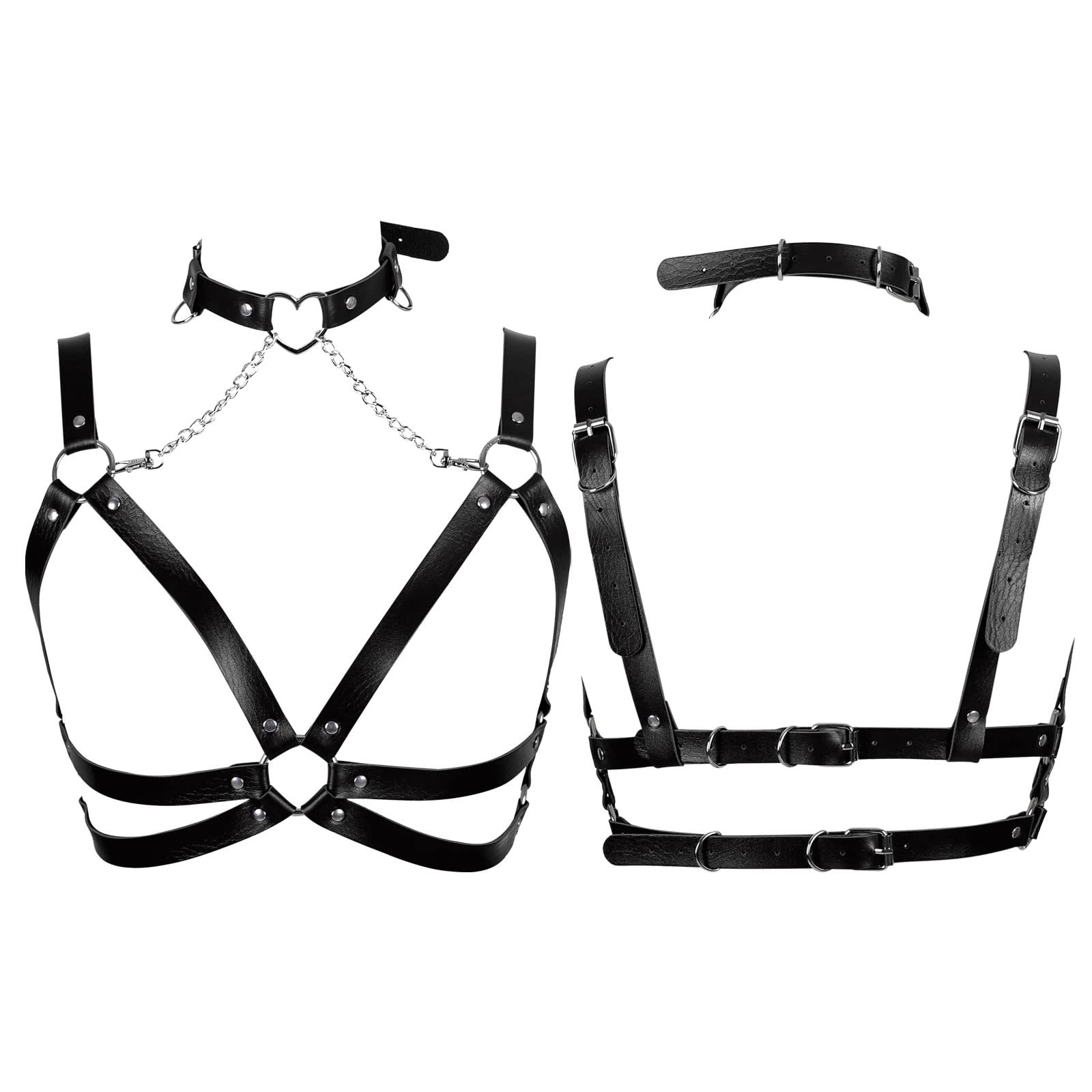 Lingerie cage Chest strap Leather Bra Body chain harness for women Punk Festival rave Dance Rock Photography Waist belt