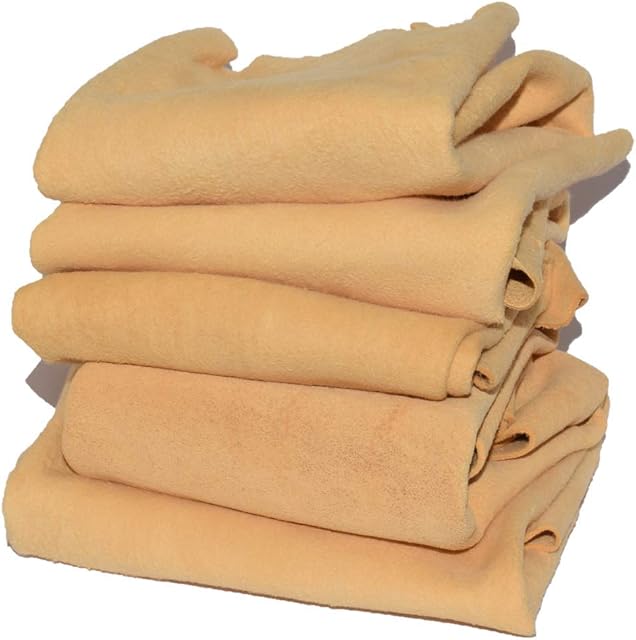 CarMax Essentials - Premium Natural Chamois Leather - Fanatic's Five Pack - Perfect for car detailing, glass, mirrors and for windows and glass around the home