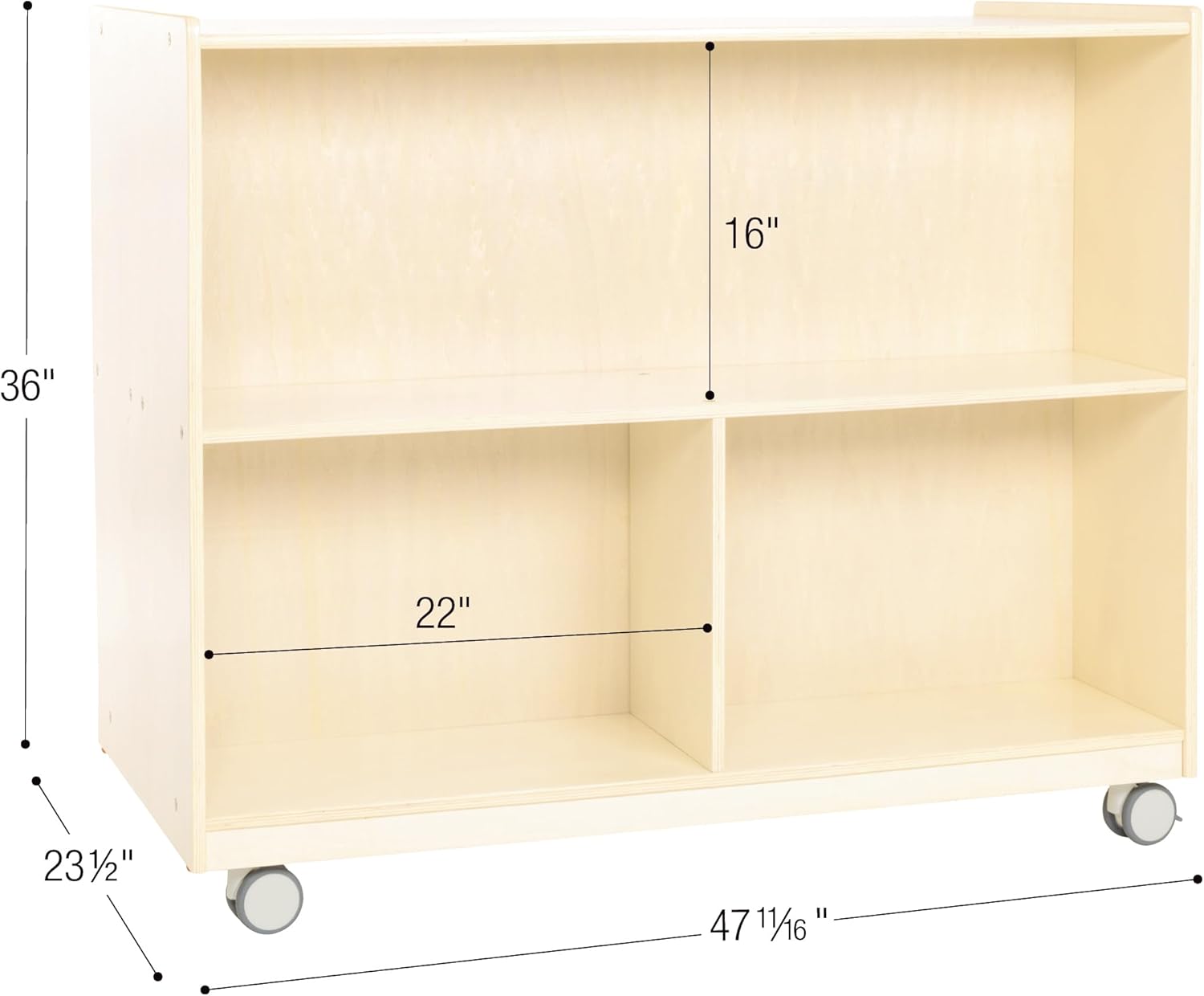 Angeles Mobile 36" H Two-Sided Storage, Classroom Reading Nook Cubbies, Kids Preschool & Daycare Toy Cubby Shelves, Toddler Playroom Bookshelf, Assembled