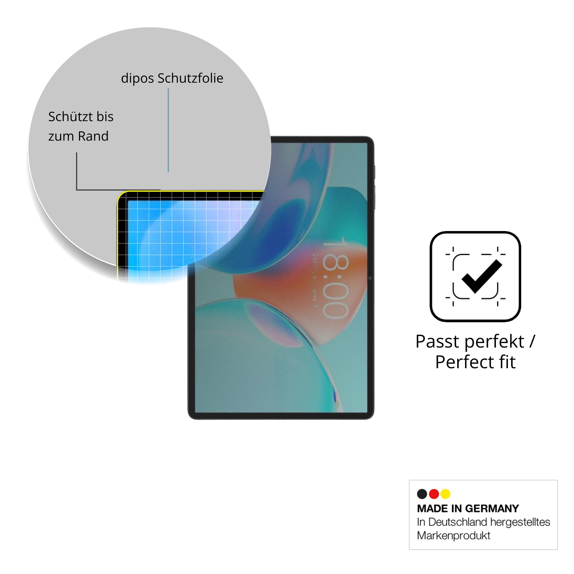 dipos Protector de Pantalla Antiespía para Teclast P50T | Película protectora mate, filtro de privacidad 4 vías, ajuste perfecto, antiarañazos, sin burbujas, autoadhesivo