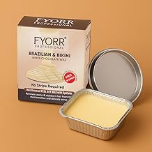 FYORR Brazilian Sensitive Skin Painless Face and Body Bikini White Chocolate Katori Peel Off Wax For Legs / Thighs / Bikni Sensitive Areas / Eyebrow / Upper Lips / Face / Underarms Hair Removal Wax (80g X 1pc, WhiteChocolate)