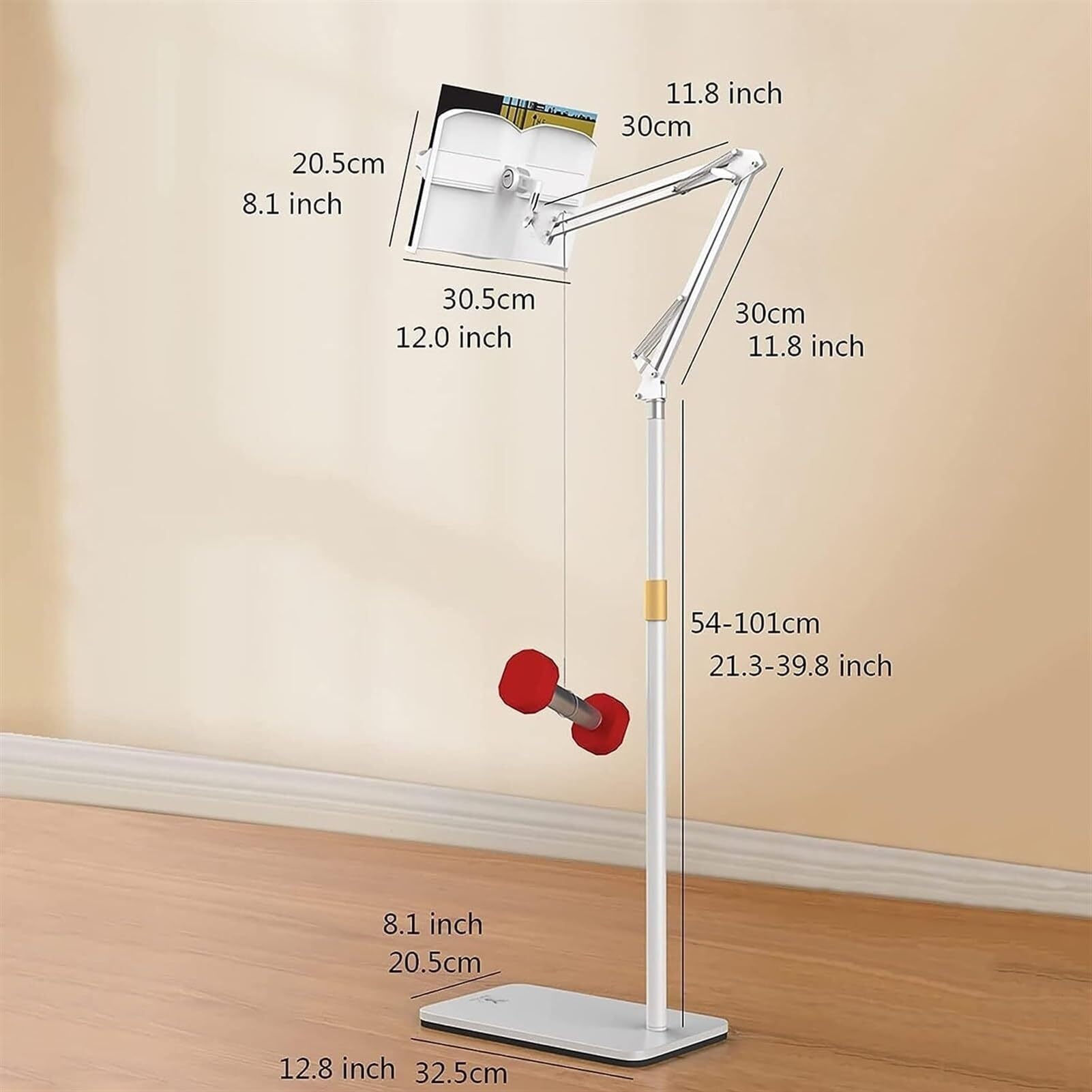 Soporte de Suelo para Leer Libros, Soporte para Libros para Leer, Altura Regulable, Soporte para Libros para Leer en la Cama y en el sofá, Soporte para Libros de Cocina, Personalizable