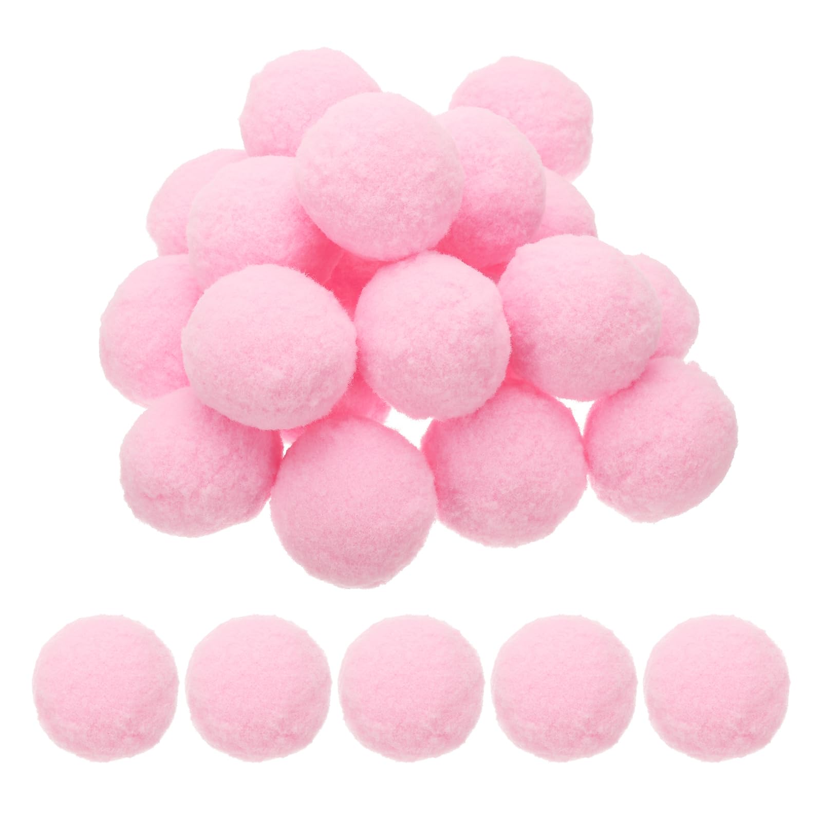 PATIKIL 50mm Bunte Pompons zum Basteln, 20 Stück Filzkugeln Bunt Mini Pom Poms, Bastelarbeiten Puff Bälle Bulk für Hüte Ostern Weihnachtskunst Verzieren Nähen DIY, Hellrosa