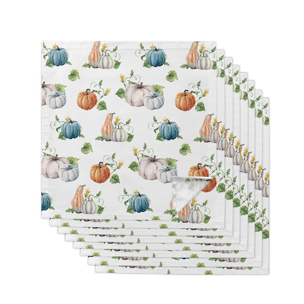 MOBYGKFY Autumn Maple Leaf White Cloth Napkins Set Festive Banquet Wedding Decor Tea Towel Kitchen Dinner Table