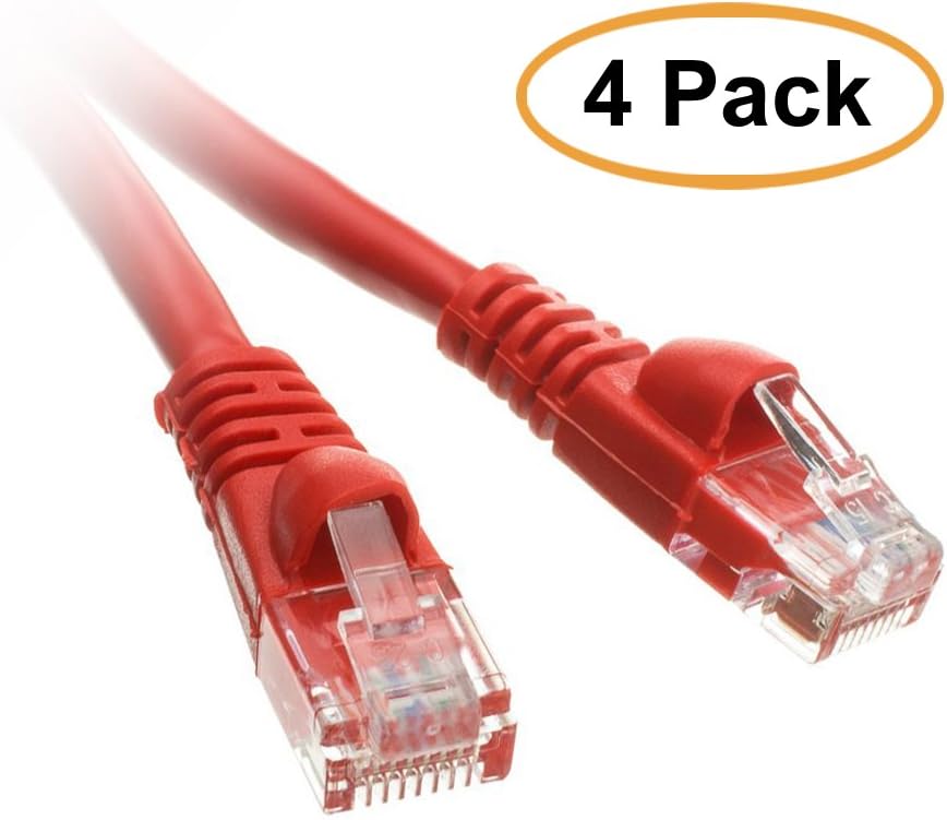 ACL 75 Feet RJ45 Snagless/Molded Boot Red Cat5e Ethernet Lan Cable, 1 Pack