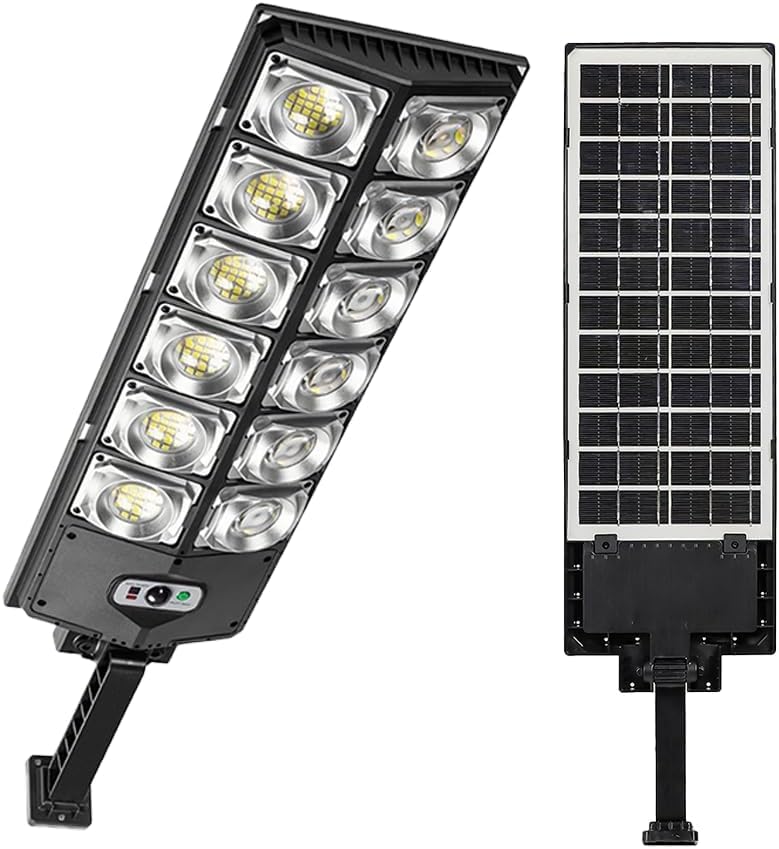 ikaufen 990000LM LED Solar Street Light Commercial Dusk to Dawn Outdoor Road Area Lamp (1 pcs)