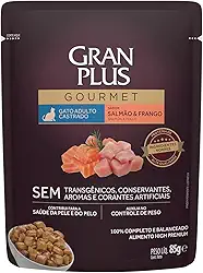 Ração Úmida Gran Plus Saché para Gatos Castradoss Sabor Salmão 85g