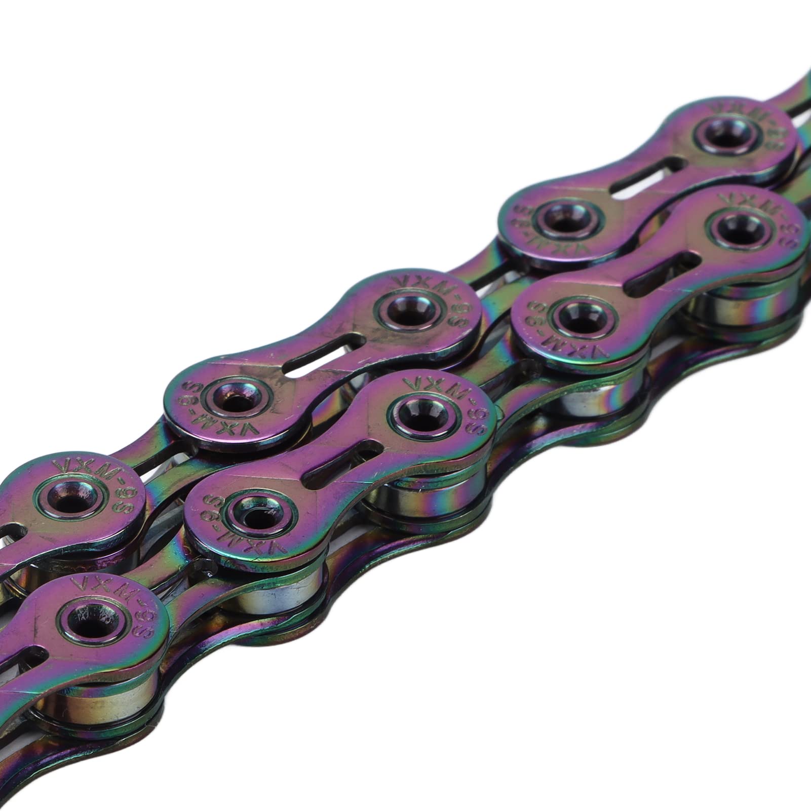 Catena di mountain bike a 9 velocità Trattamento elettroplativo completo catena di biciclette colorate per la mountain bike in acciaio al carbonio 300G
