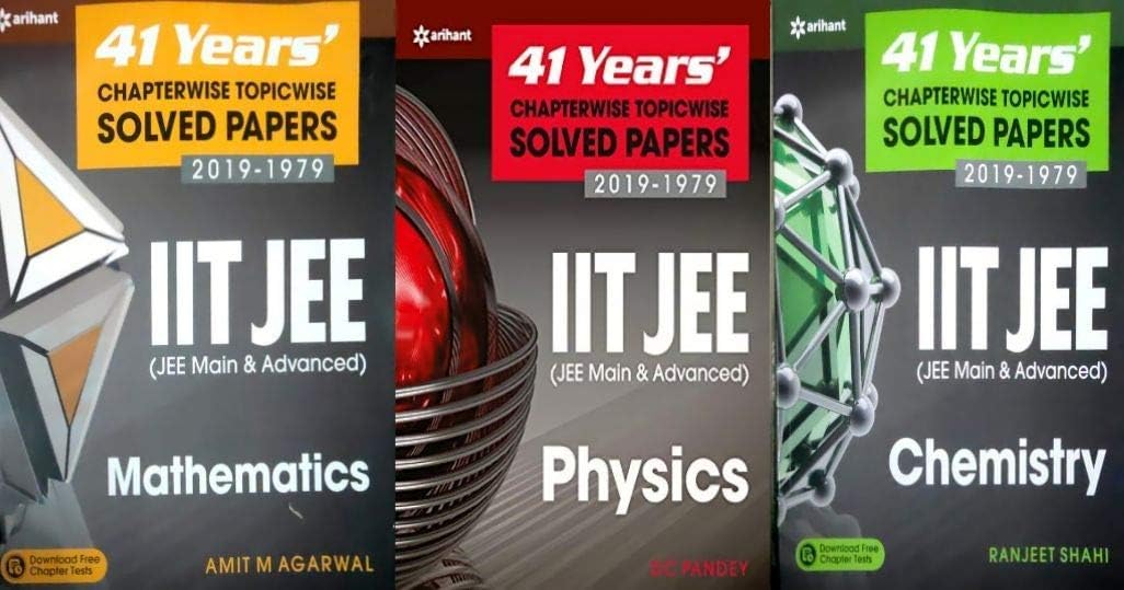 41 Years' Chapterwise Topicwise Solved Papers (2019-1979) IIT JEE (PCM) (PHYSICS CHEMISTRY MATHS) (SET of 3 BOOKS)