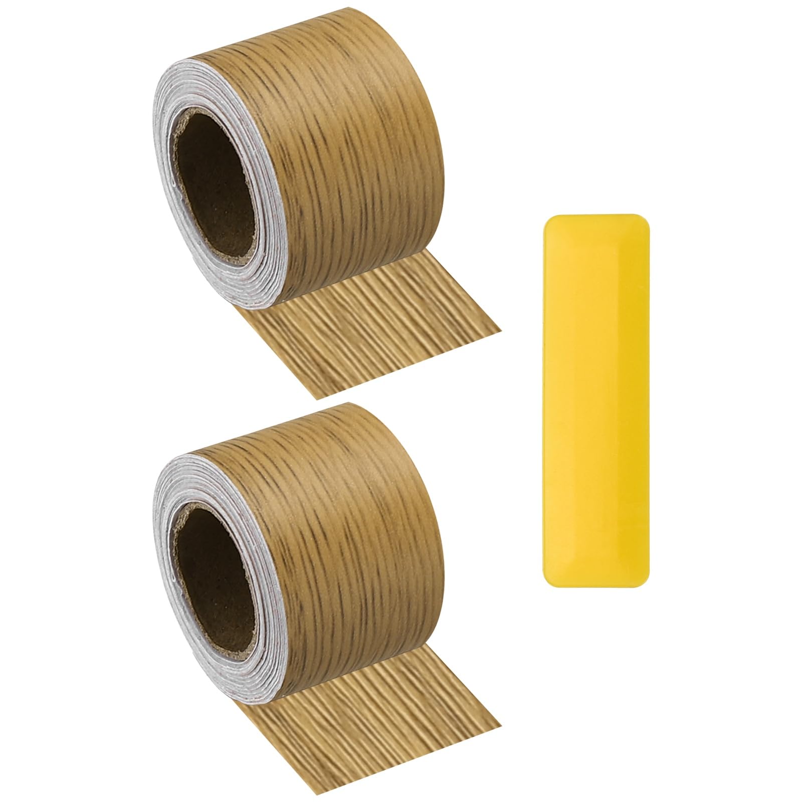 sourcing map Wood Grain Repair Tape with Scraper 5cm x 5m,Yellow Teak