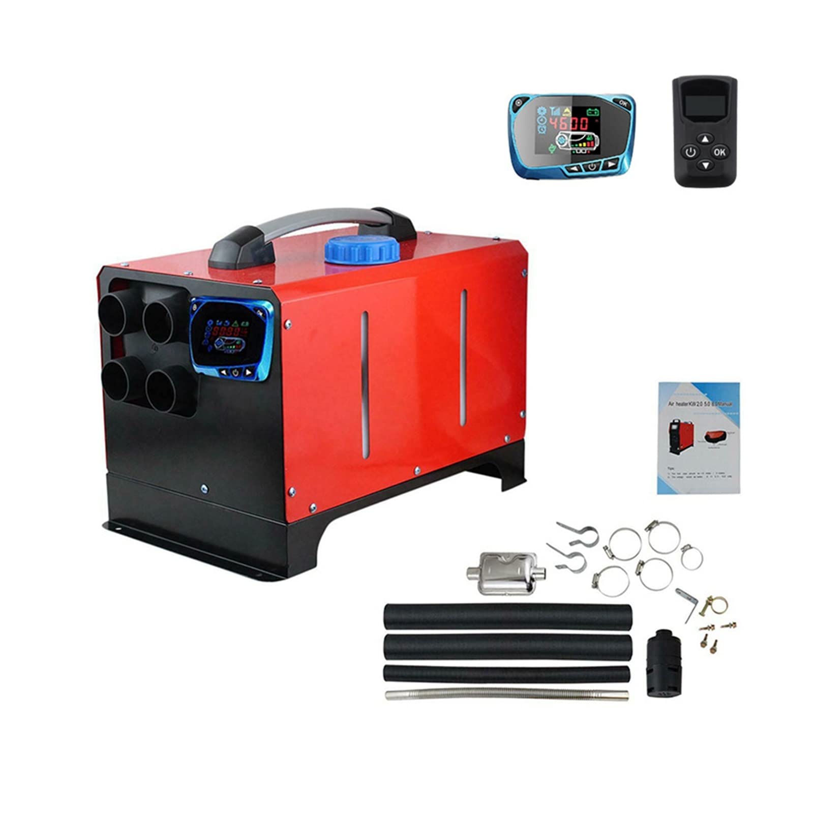 Calefactor de estacionamiento diésel de 5 kW, calentamiento rápido con monitor LCD, calefactor de aire diésel para vehículos recreativos, camiones, barcos, autobuses, remolques y autocaravanas, que