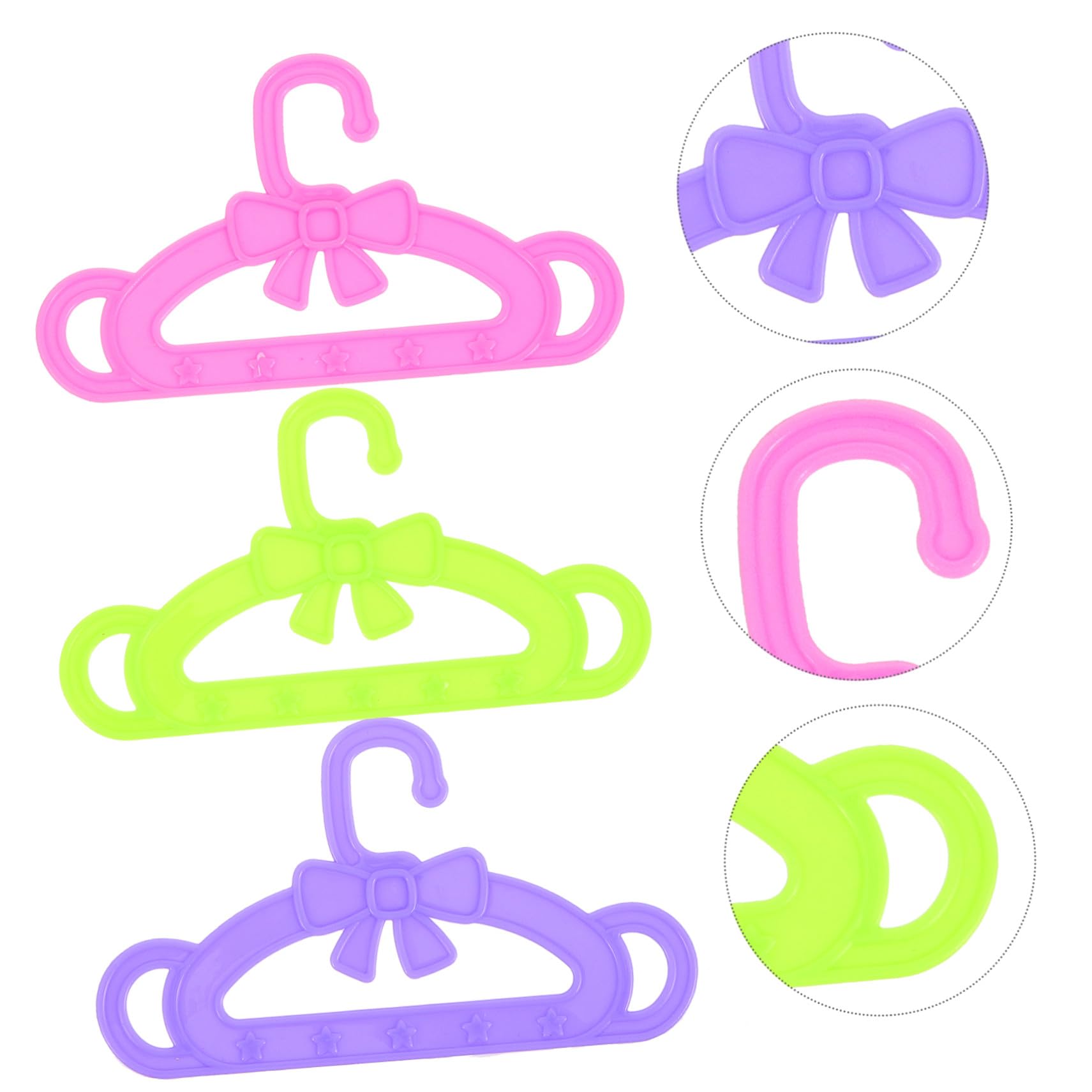 Perchas para Ropa de Muñecas de 18 Pulgadas 15 Piezas Plástico | Accesorios para Vestidos, Juego en Rosa Verde y Morado, Uso en Habitación Infantil y Ocasiones Obsequios