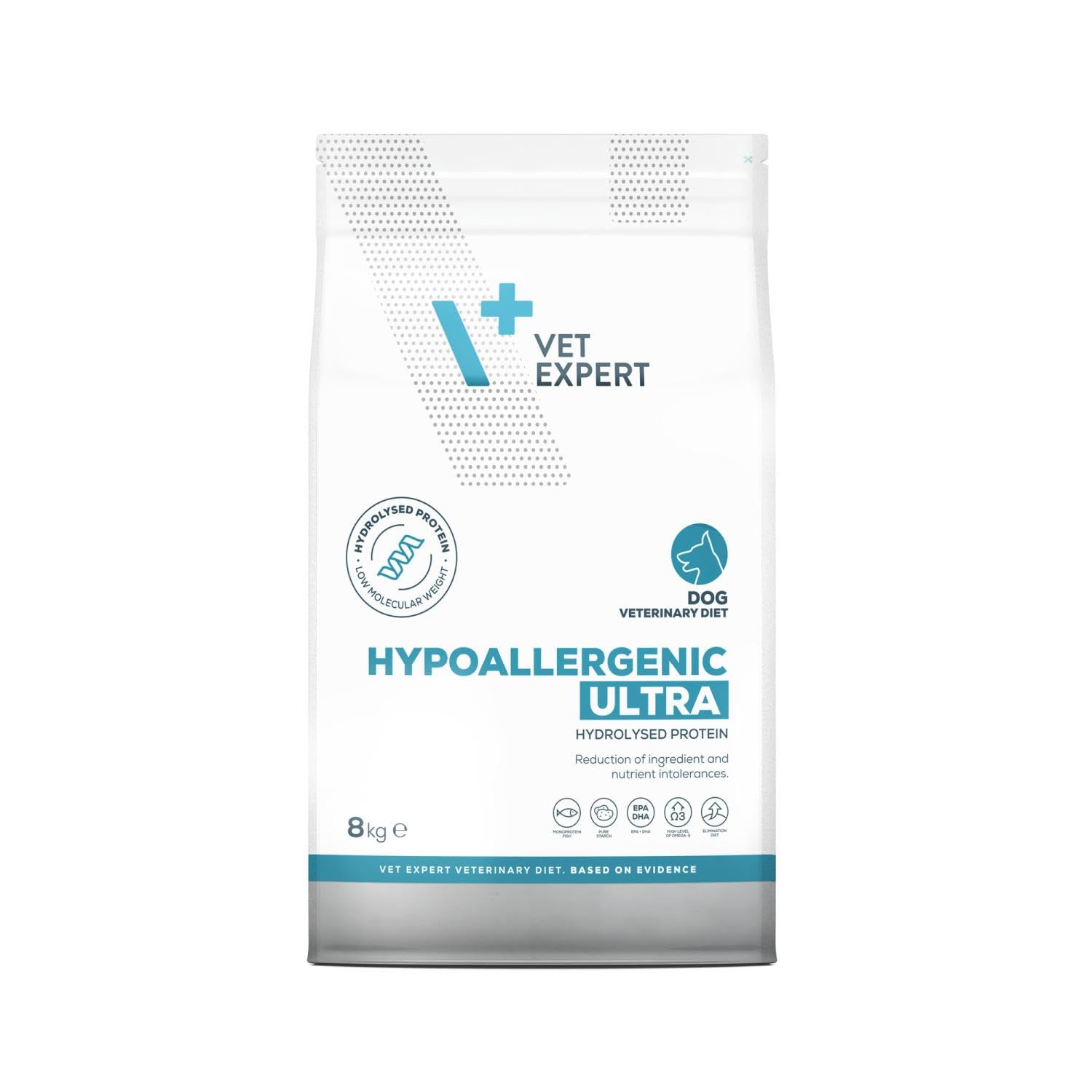 VET EXPERT HYPOALLERGENIC ULTRA - sucha karma weterynaryjna dla psów z alergią i nietolerancją pokarmową (Opakowanie 8 kg)