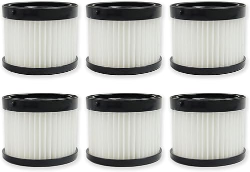 PUREBURG 49-90-1951 49-90-0160 Filtro seco de repuesto compatible con aspiradora compacta Milwaukee M18 0882-20, paquete de 6 unidades HEPA para