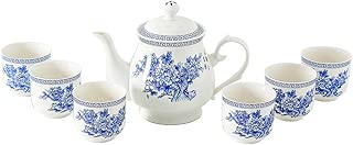 8 Pieces Blue and White Porcelain Tea Sets,Ceramic Kungfu Tea Pot,Tea Cups for 6,Afternoon Tea Set,Ceramic Gift for Home,Office,Wedding - coolthings.us