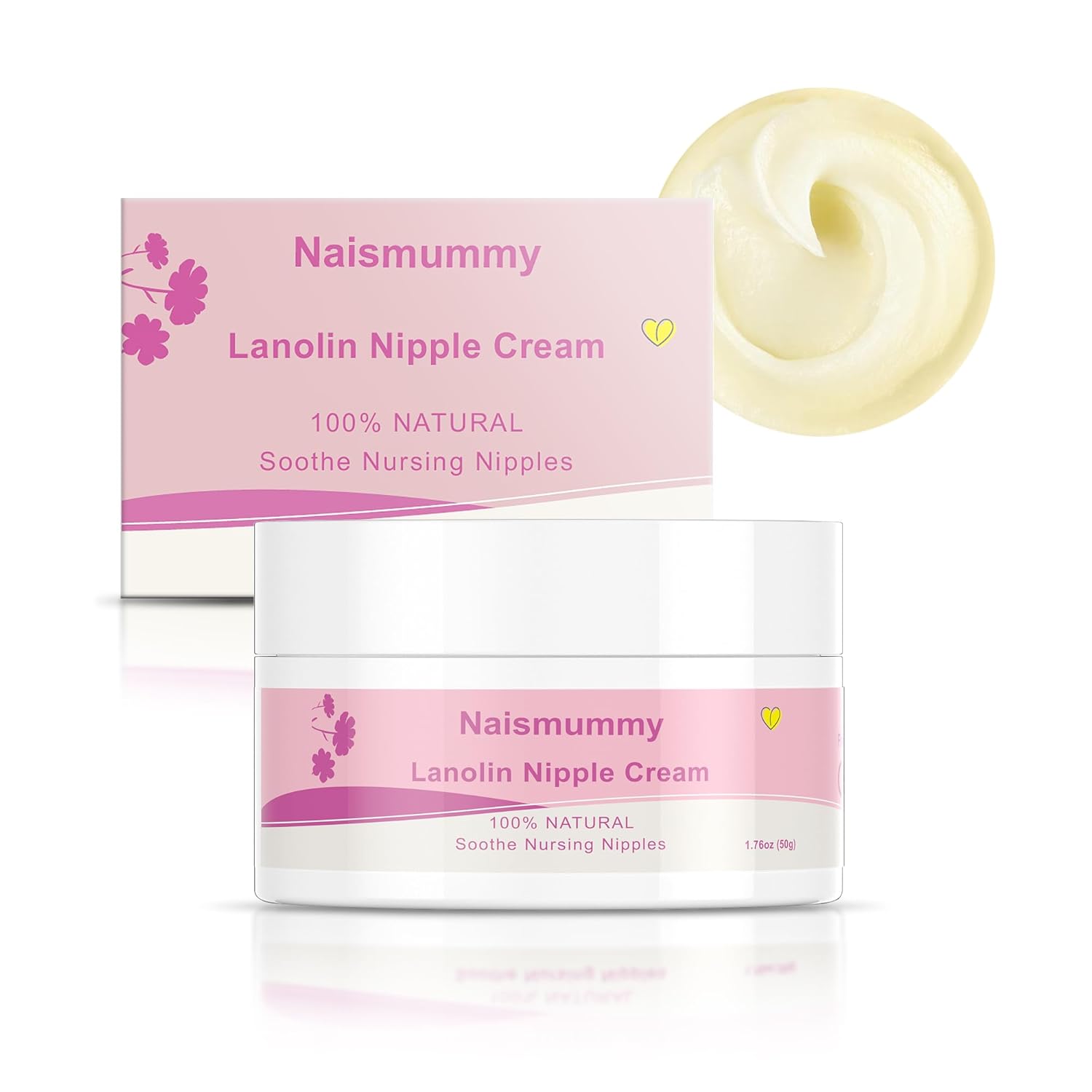 Lanolin Nipple Cream Safe for Breastfeeding 1.76 oz – 100% Natural Nipple Butter, Soothes & Protects Sensitive Nipples, Breastfeeding Essentials for Nursing Mom and Baby