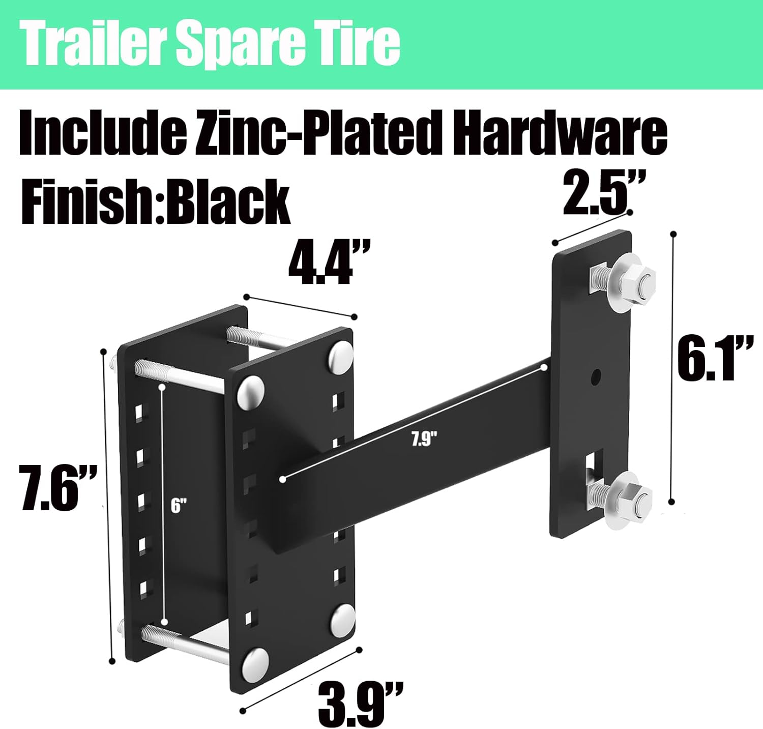 Trailer Spare Tire Carrier Mount Spare Tire Mount Bracket for Boat or Rv Trailer Fits 4",4.5"& 4.75" 5“ Lugs Wheels Max Loading Capacity120 LBS : Automotive