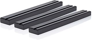 MÖNKE Vinyl Record Wall Mount - 3 Elegant Display Ledges Made from Solid Wood - This Vinyl Record Shelf Holds Single and Double LPs (Black)