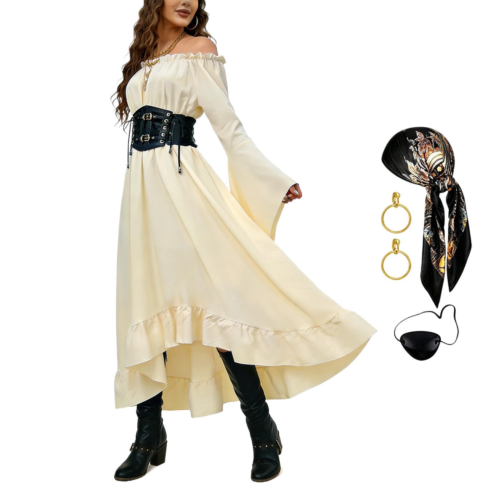 Kostium Pirata Średniowieczny Retro Strój Cosplay, Rekwizyt Fotograficzny z | Piracki Kostium Renesansowy na Szkolne Imprezy, Karnawał, Występy, Nawiedzony Dom, Rekwizyt do Zdjęć, Cosplay,