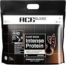 Ace Blend Intense 30G Plant Protein (15 Servings)| Pea & Brown Rice Isolate | 6G BCAA | Complete Amino Acid Profile | Muscle Growth & Recovery | Unisex | Chocolate Hazelnut Flavour