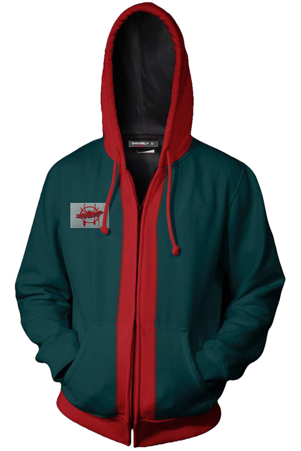 Gosbeliy Movie Cosplay Costume Spider Pattern Hoodie Green Cotton