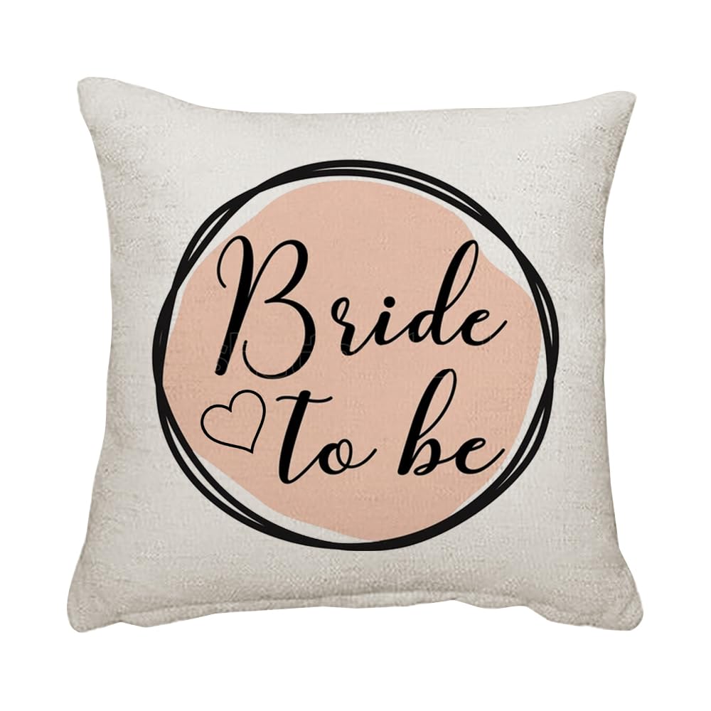 Giftme Bride To Be for Bedroom/Sofa Car Chair Decor, 45 Cm X 45 Cm Linen Cushion Cover, Throw Pillow Cushion Cover.