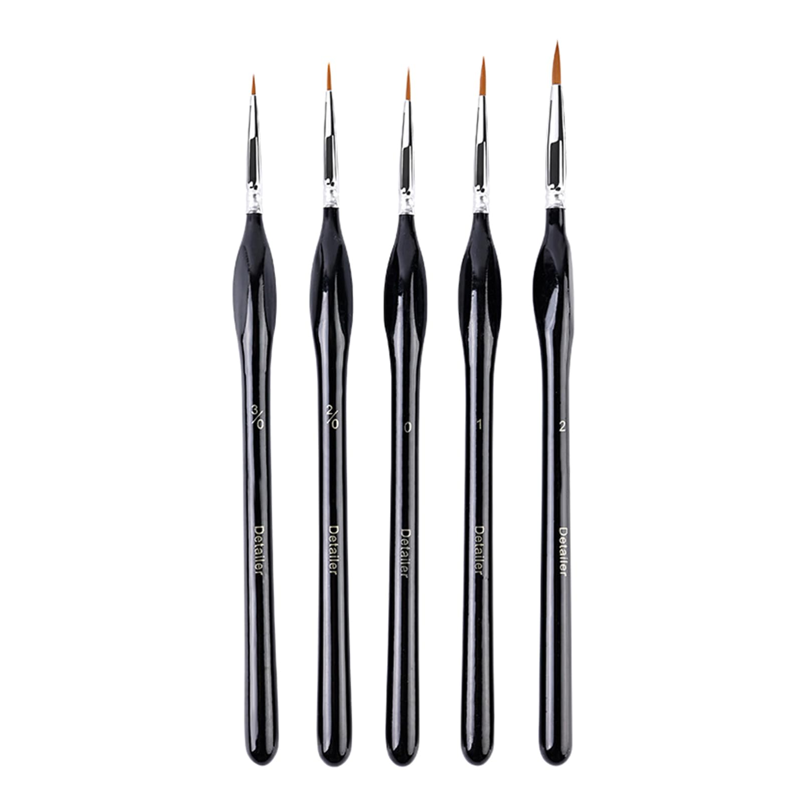 Hsioluted Hb3373 5 Pcs Fine Detail Brush Set Art Brushes Miniature Brush For Detailed Watercolor Acrylic Oil Painting Students Artists Thin