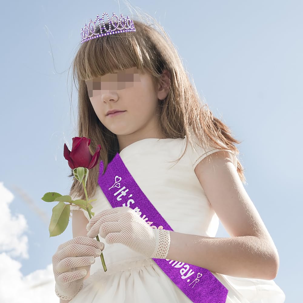 Viola 10° compleanno tiara fascia per ragazze principessa corona cristallo regina tiara compleanno fasce per capelli decorazioni di compleanno fascia di compleanno diadema kit ragazza compleanno
