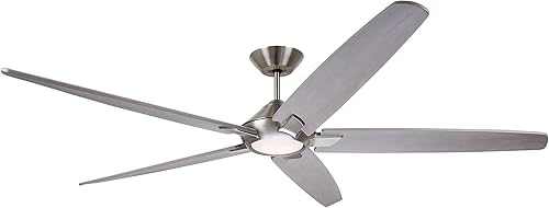 Dorian Eco Ventilador de techo de 72 pulgadas con luz, accesorio LED regulable con motor de CC de alta calidad, control de pared de 6 velocidades
