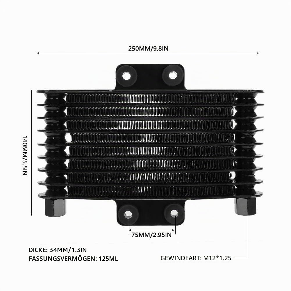 Für Ölkühler - Motorölkühler Ölkühlerkühler Universal Ölkühler 125 Ml Motorölkühler Kühler Universal Zusatz Ölkühler Set Für Motorrad Dirt Bike Atv