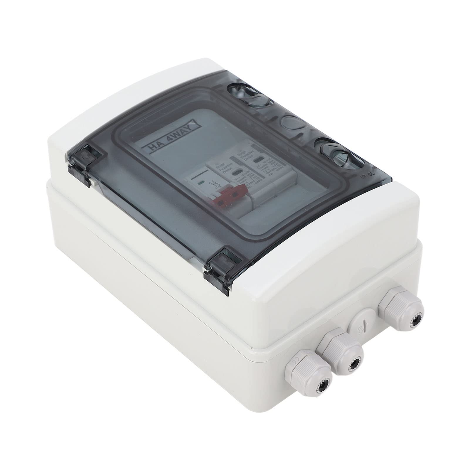Pissente Interruttore Automatico Scatola di Distribuzione Impermeabile per PC con Sezionatore CC 500 V IP65 Coperchio Trasparente a 4 Vie per Inverter a Pannello Solare Esterno Sistemi Fotovoltaici