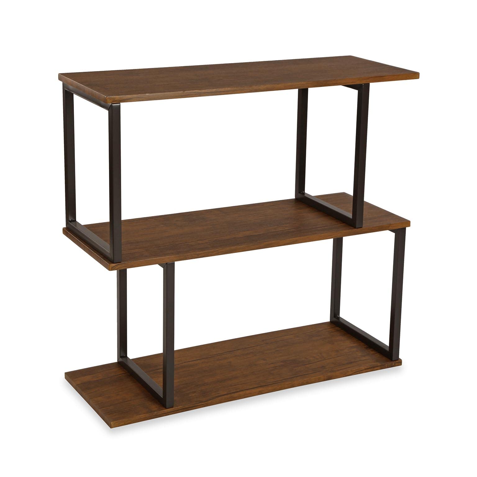 VERSA Boston Scaffale per Libri, Libreria Industriale per Sala, Ufficio, Ingresso, Misure (A x L x l) 75 x 30 x 80 cm, Legno e Metallo, Colore Marrone e Nero