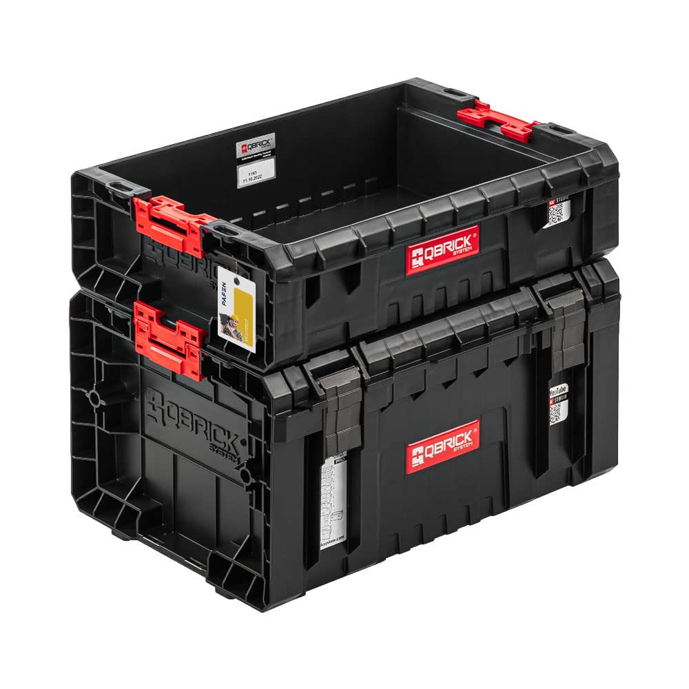 Werkzeugkasten mit zusätzliche Fläche – 45 x 36,5 x 34 cm – Werkzeugkoffer mit 5x Sortimentskasten und Werkzeugkorb SET 2in1 Werkzeugkiste Transportbox Baustellen Kübel Premiumklasse