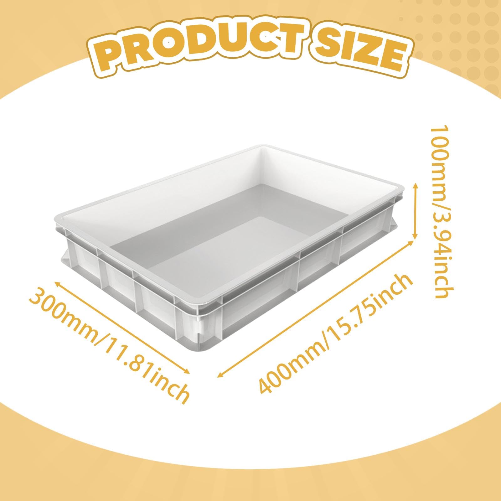Generic Contenitore per Lievitazione Pizza, Contenitore per Lievitazione Pane, Grande Capacità, 40x30 Cm, Contenitore per Uso Cucina E Commerciale, Altezza 10 Cm
