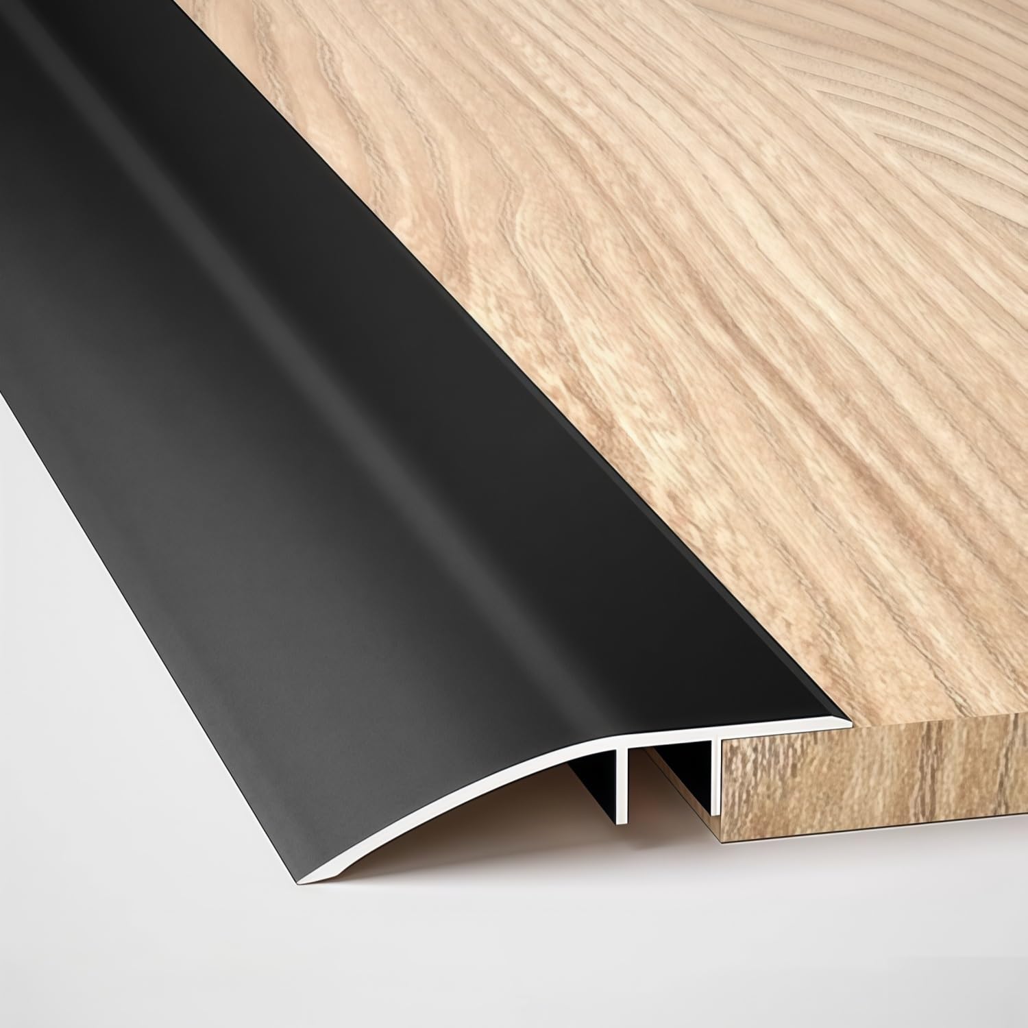 Yacoxe Black Aluminium Threshold Bar 2.7M, 43Mm Doorway Floor Transition Trim, 3 X 90Cm Cuttable Gap Cover For Tile Laminate Carpet Vinyl(Black)
