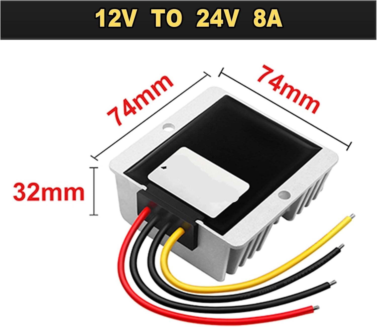 12V to 24V 5A 8A 10A 12A Boost DC Converter Power Voltage Regulator 1Pcs(8A Aluminum L)