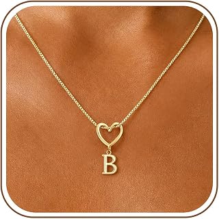 ZOERAY Dainty Gold Initial Necklace for Women Letter A-Z Heart Necklace