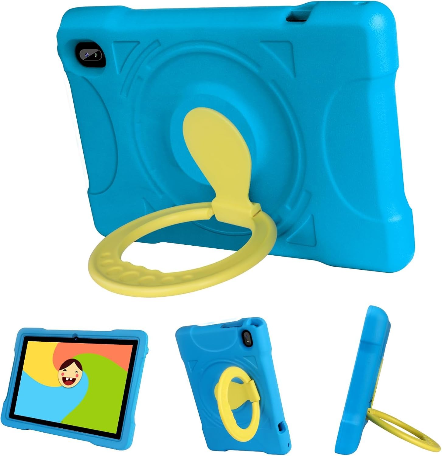 Tablette Enfant 7 Pouces 4+128 Go – WiFi, Coque Antichoc, Contrôle Parental, écran Adapté Aux Yeux – Parfaite Pour L'apprentissage Et Les Jeux (Jaune)