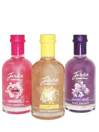 JARDIN PREMIUM - Paquete de 3 mezcladores de cóctel sin azúcar, potenciador aromático del espíritu para cócteles y cócteles sin alcohol, jarabe de