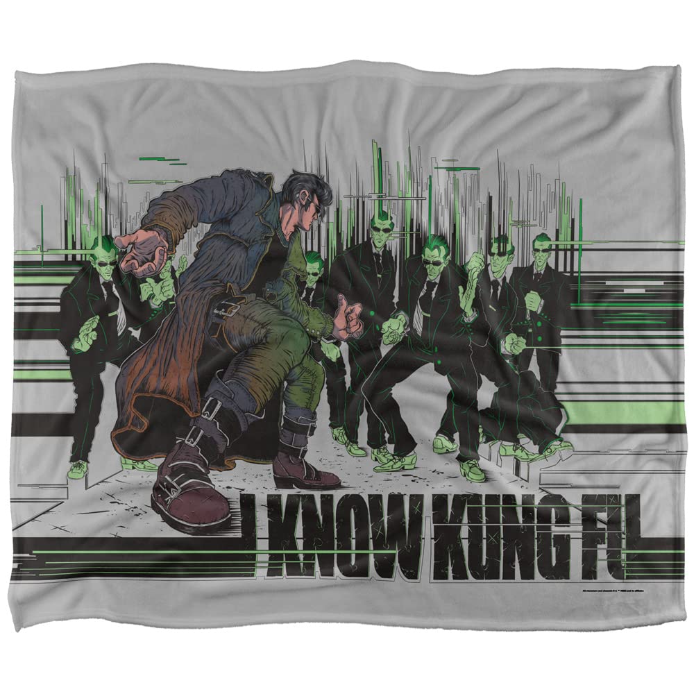 Matrix I Know Kung Fu Silky Touch Super Soft Throw Blanket 152 X 127 cm, White