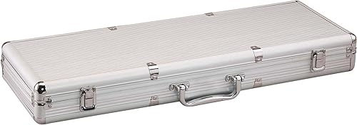 Fat Cat Estuche de aluminio de repuesto para fichas de póquer, 500 unidades (chips, tarjetas y dados no incluidos), color plateado