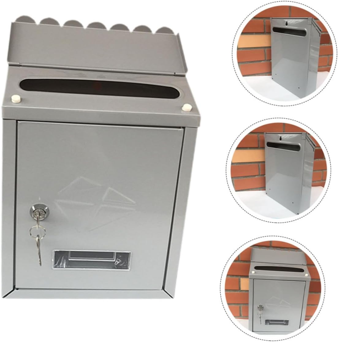 Angoily 1pcs Vintage Wall Mount Mailbox Lock Rain Letter Box for Home and Garden Easy Installation Sturdy Tinplate Design Secure Outdoor Mail Collection Silver