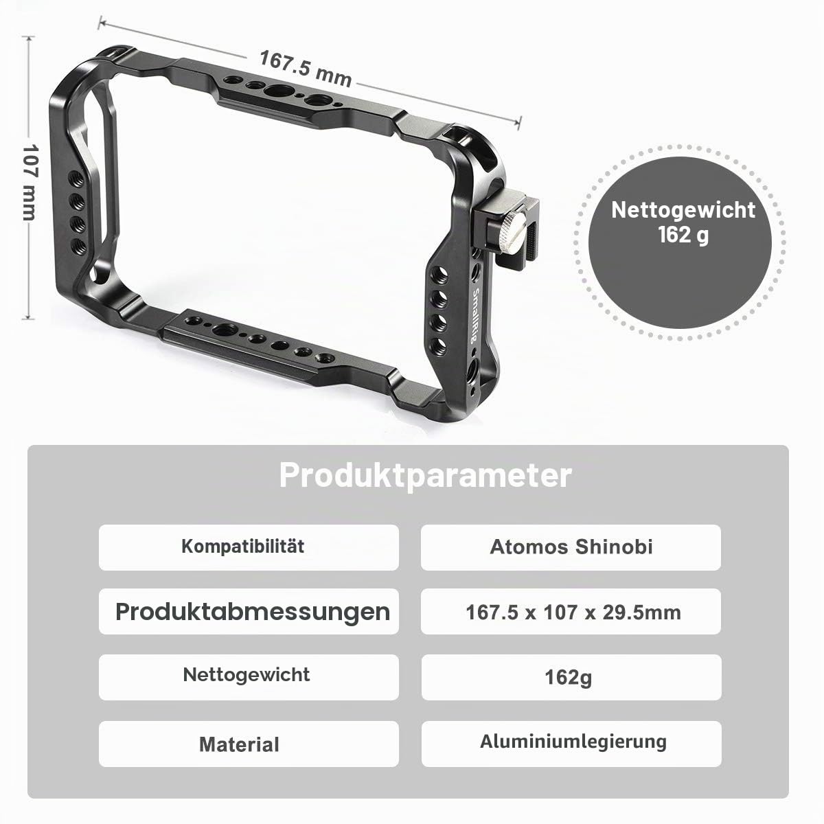 SMALLRIG Shinobi Cage AtomX 5" Cage Käfig für Atomos Shinobi - CMA2305