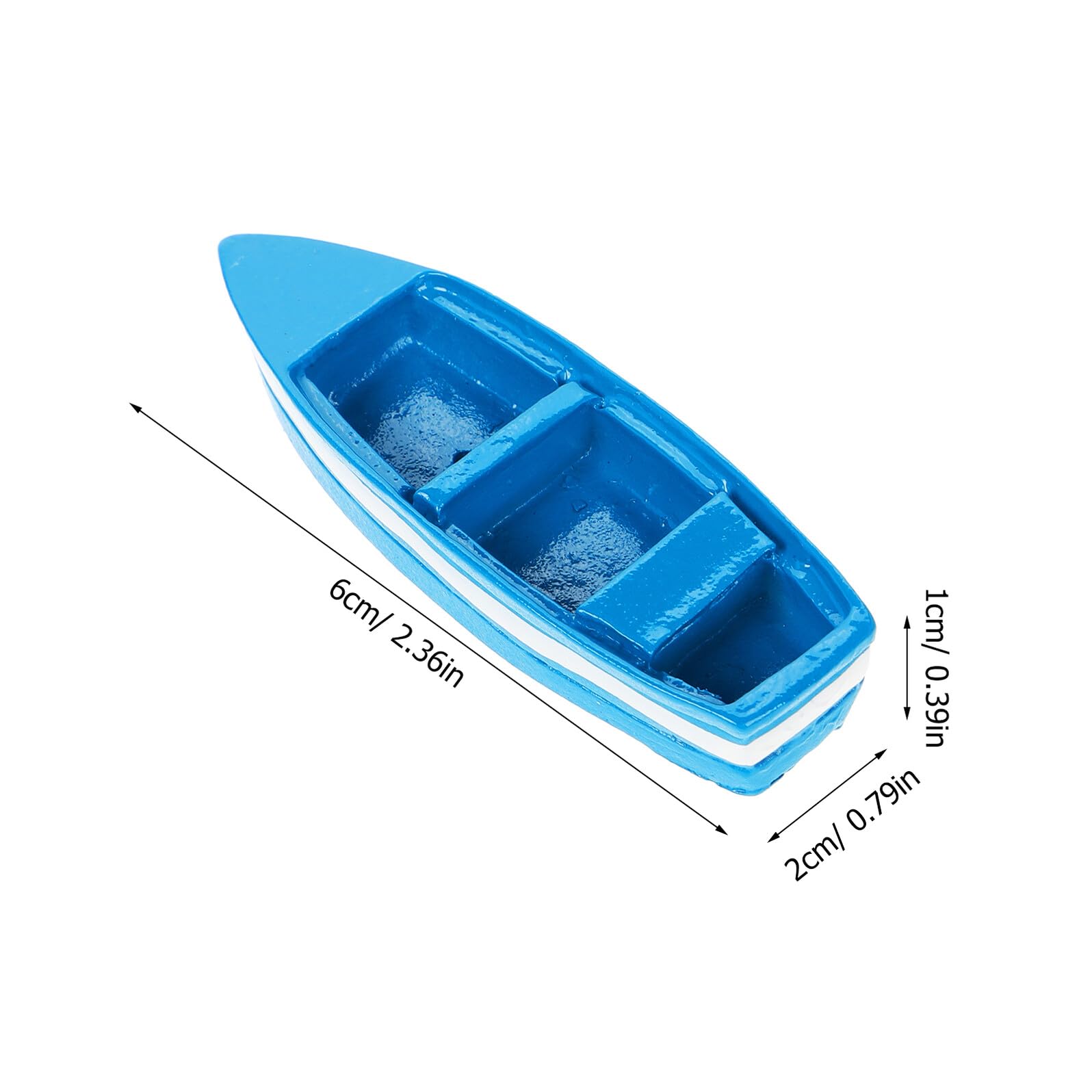 Homoyoyo Barca Miniatura Blu in Resina 6 Pezzi Decorazione Spiaggia per Casa Bambole e Accessori Paesaggio Micro Decorativo